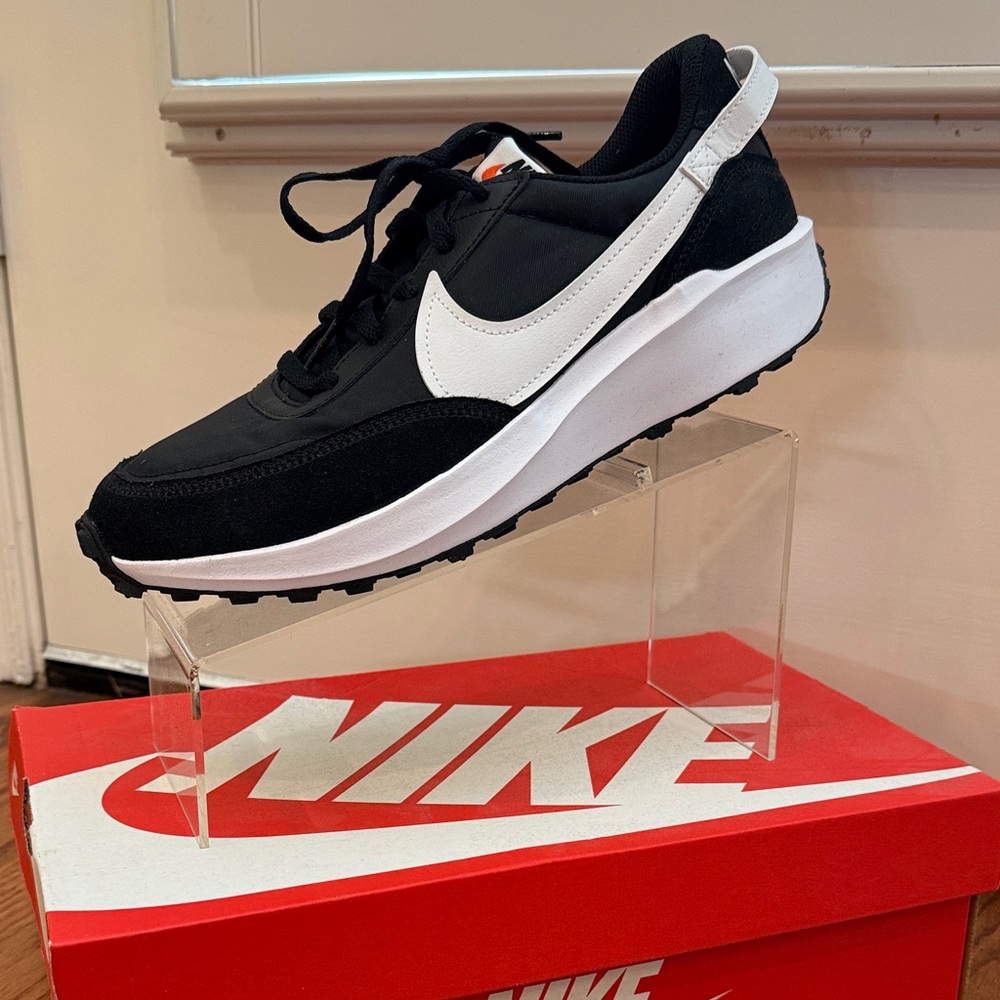 Nike Waffle Debut Shoes - Black, White, Orange